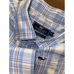 Vineyard Vines Classic Fit Tucker Shirt Men Xl Plaid Blue Long Sleeve Preppy